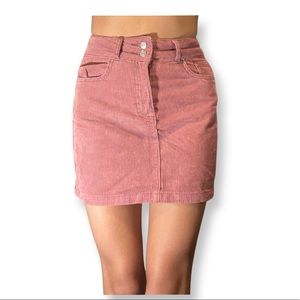 Pacsun pink suede skirt